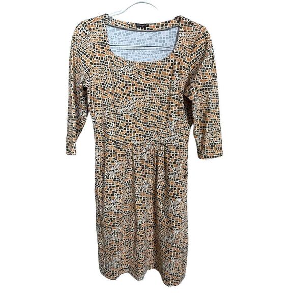 J‎ McLaughlin Dress Women's S Shift Catalina Cloth 3/4 Orange Brown Pockets - Picture 1 of 7